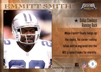 2002 Pacific Exclusive - Etched in Stone #3 Emmitt Smith Back