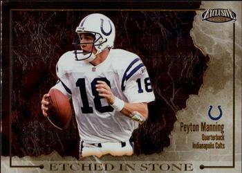 2002 Pacific Exclusive - Etched in Stone #5 Peyton Manning Front