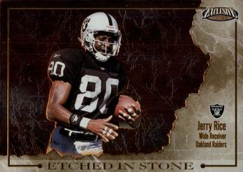 2002 Pacific Exclusive - Etched in Stone #8 Jerry Rice Front