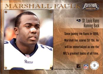 2002 Pacific Exclusive - Etched in Stone #9 Marshall Faulk Back
