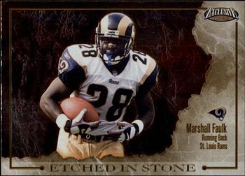 2002 Pacific Exclusive - Etched in Stone #9 Marshall Faulk Front