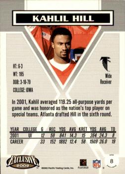 2002 Pacific Exclusive - Gold #8 Kahlil Hill Back