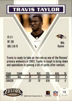 2002 Pacific Exclusive - Gold #18 Travis Taylor Back