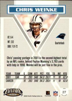 2002 Pacific Exclusive - Gold #27 Chris Weinke Back