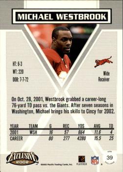 2002 Pacific Exclusive - Gold #39 Michael Westbrook Back