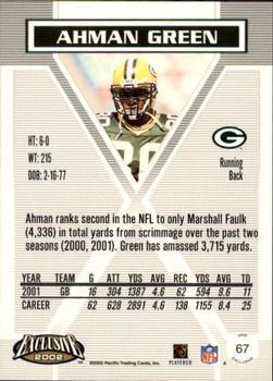 2002 Pacific Exclusive - Gold #67 Ahman Green Back