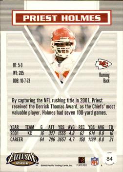 2002 Pacific Exclusive - Gold #84 Priest Holmes Back