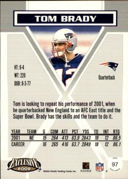 2002 Pacific Exclusive - Gold #97 Tom Brady Back