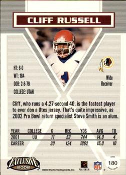 2002 Pacific Exclusive - Gold #180 Cliff Russell Back