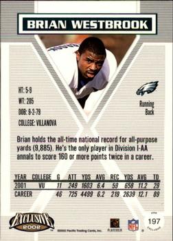 2002 Pacific Exclusive - Gold #197 Brian Westbrook Back