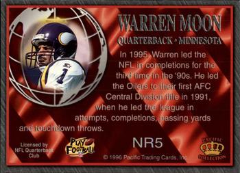 1996 Pacific Crown Royale - NFL Regime #NR5 Warren Moon Back