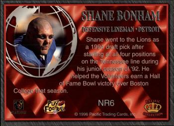 1996 Pacific Crown Royale - NFL Regime #NR6 Shane Bonham Back