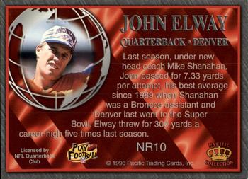 1996 Pacific Crown Royale - NFL Regime #NR10 John Elway Back