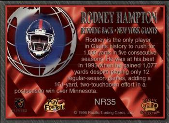 1996 Pacific Crown Royale - NFL Regime #NR35 Rodney Hampton Back