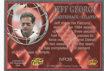 1996 Pacific Crown Royale - NFL Regime #NR38 Jeff George Back