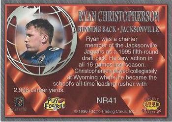 1996 Pacific Crown Royale - NFL Regime #NR41 Ryan Christopherson Back