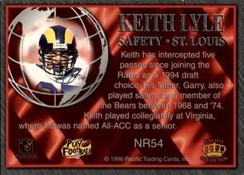 1996 Pacific Crown Royale - NFL Regime #NR54 Keith Lyle Back