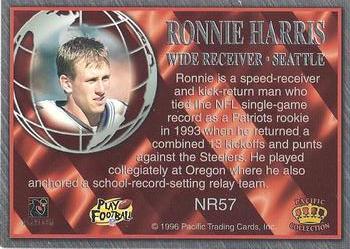 1996 Pacific Crown Royale - NFL Regime #NR57 Ronnie Harris Back