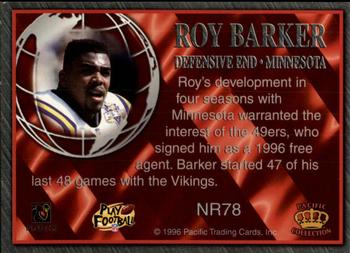 1996 Pacific Crown Royale - NFL Regime #NR78 Roy Barker Back
