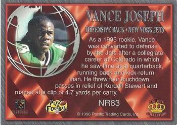 1996 Pacific Crown Royale - NFL Regime #NR83 Vance Joseph Back