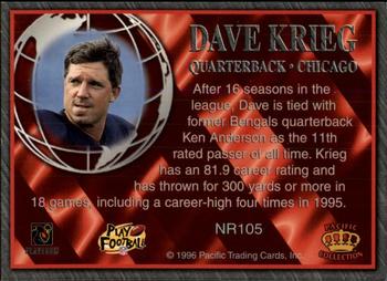 1996 Pacific Crown Royale - NFL Regime #NR105 Dave Krieg Back
