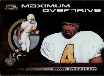 2002 Pacific Exclusive - Maximum Overdrive #22 Donte Stallworth Front