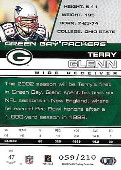 2002 Pacific Heads Up - Blue #47 Terry Glenn Back