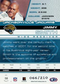 2002 Pacific Heads Up - Blue #58 Jimmy Smith Back