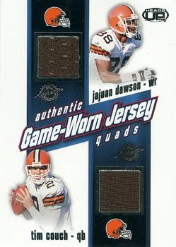 2002 Pacific Heads Up - Game Worn Jersey Quads #9 Tim Couch / JaJuan Dawson / Kevin Johnson / Jamel White Front