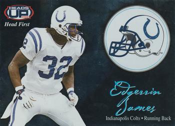 2002 Pacific Heads Up - Head First #8 Edgerrin James Front
