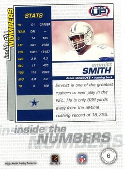2002 Pacific Heads Up - Inside the Numbers #6 Emmitt Smith Back