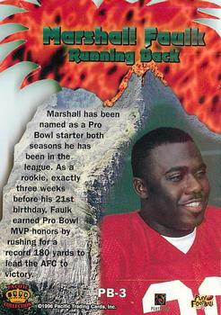 1996 Pacific Crown Royale - Pro Bowl Die Cut #PB-3 Marshall Faulk Back