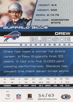2002 Pacific Heads Up - Red #12 Drew Bledsoe Back