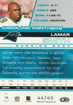 2002 Pacific Heads Up - Red #18 Lamar Smith Back