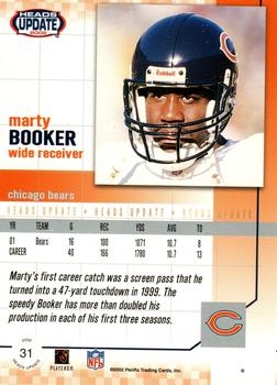 2002 Pacific Heads Update - Blue #31 Marty Booker Back