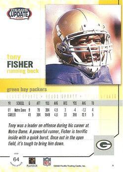 2002 Pacific Heads Update - Blue #64 Tony Fisher Back