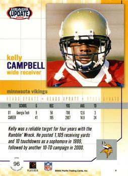 2002 Pacific Heads Update - Blue #96 Kelly Campbell Back