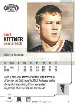 2002 Pacific Heads Update - Red #10 Kurt Kittner Back