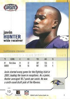 2002 Pacific Heads Update - Red #13 Javin Hunter Back