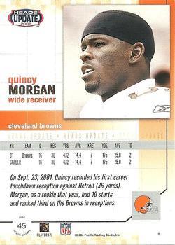 2002 Pacific Heads Update - Red #45 Quincy Morgan Back