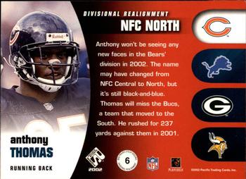 2002 Pacific Private Stock Reserve - Divisional Realignment #6 Anthony Thomas Back