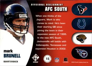 2002 Pacific Private Stock Reserve - Divisional Realignment #15 Mark Brunell Back