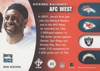 2002 Pacific Private Stock Reserve - Divisional Realignment #23 Jerry Rice Back