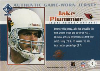 2002 Pacific Private Stock Reserve - Game Worn Jerseys #6 Jake Plummer Back