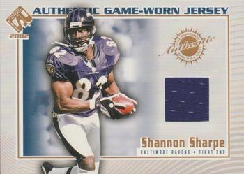 2002 Pacific Private Stock Reserve - Game Worn Jerseys #16 Shannon Sharpe Front