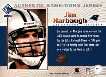 2002 Pacific Private Stock Reserve - Game Worn Jerseys #21 Jim Harbaugh Back