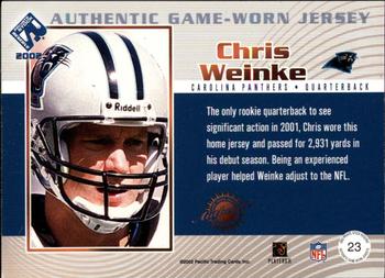 2002 Pacific Private Stock Reserve - Game Worn Jerseys #23 Chris Weinke Back