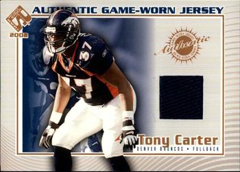 2002 Pacific Private Stock Reserve - Game Worn Jerseys #42 Tony Carter Front