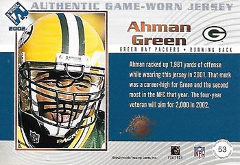 2002 Pacific Private Stock Reserve - Game Worn Jerseys #53 Ahman Green Back
