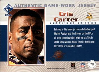 2002 Pacific Private Stock Reserve - Game Worn Jerseys #70 Cris Carter Back
